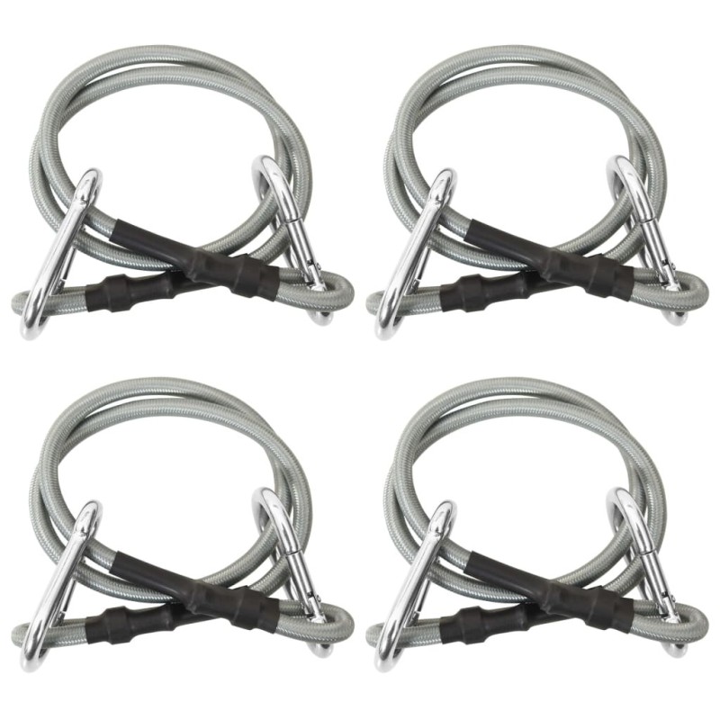 Cordes avec mousqueton 4 pcs Caoutchouc Cordes avec mousqueton 4 pcs Caoutchouc