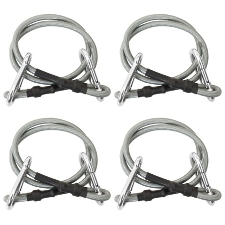 Cordes avec mousqueton 4 pcs Caoutchouc 