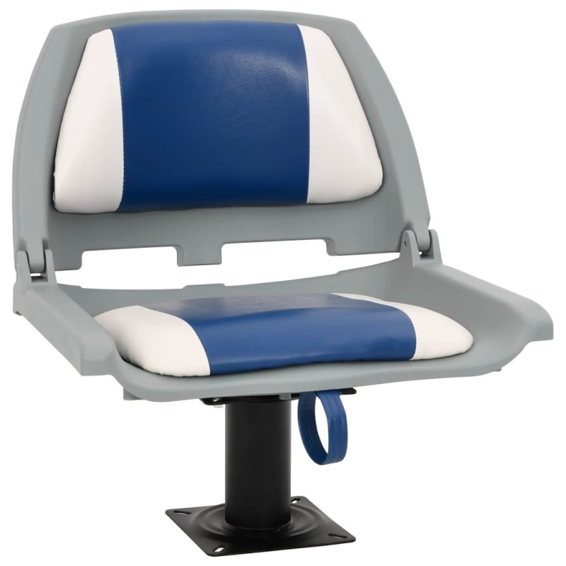 Ensemble de sièges de bateau pliables 2 pcs bleu et blanc 