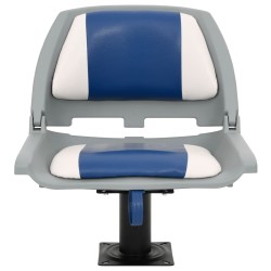 Ensemble de sièges de bateau pliables 2 pcs bleu et blanc 