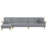 Canapé-lit en forme de L gris clair 279x140x70 cm tissu 