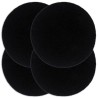 Napperons 4 pcs Noir Plain 38 cm Rond Coton  