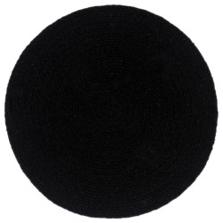 Napperons 4 pcs Noir Plain 38 cm Rond Coton  
