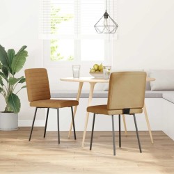 Chaises à manger lot de 2 Marron Velours 