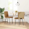 Chaises à manger lot de 2 Marron Velours 