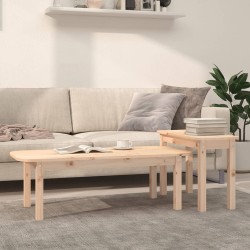 Ensemble de tables basses 2 pcs Bois massif de pin 