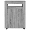 Meuble étroit de salle de bain à roulettes sonoma gris 
