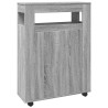 Meuble étroit de salle de bain à roulettes sonoma gris 