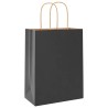 Sacs en papier 50 pcs avec poignées noir 21x11x28 cm 