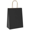 Sacs en papier 50 pcs avec poignées noir 21x11x28 cm 