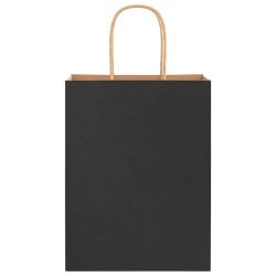 Sacs en papier 50 pcs avec poignées noir 21x11x28 cm 