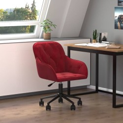 Chaise pivotante de bureau Rouge bordeaux Velours 