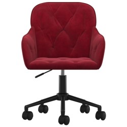 Chaise pivotante de bureau Rouge bordeaux Velours 