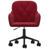 Chaise pivotante de bureau Rouge bordeaux Velours 