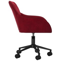 Chaise pivotante de bureau Rouge bordeaux Velours 