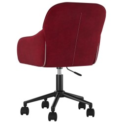 Chaise pivotante de bureau Rouge bordeaux Velours 