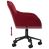 Chaise pivotante de bureau Rouge bordeaux Velours 