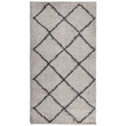 Tapis shaggy à poils longs moderne beige anthracite 60x110 cm 