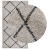 Tapis shaggy à poils longs moderne beige anthracite 60x110 cm 