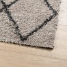 Tapis shaggy à poils longs moderne beige anthracite 60x110 cm 