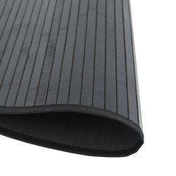 Tapis rond noir 100 cm bambou 