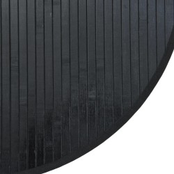 Tapis rond noir 100 cm bambou 