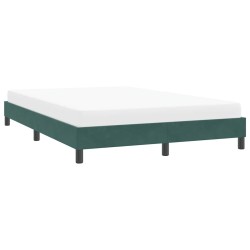 Cadre de lit sans matelas vert foncé 160x220 cm velours 