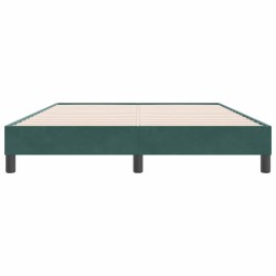 Cadre de lit sans matelas vert foncé 160x220 cm velours 