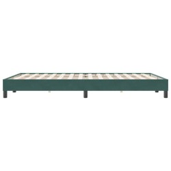 Cadre de lit sans matelas vert foncé 160x220 cm velours 