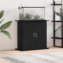 Support pour aquarium chêne noir 81x36x73 cm bois d'ingénierie 