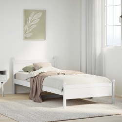 Cadre de lit sans matelas blanc 90x190 cm bois de pin massif 