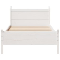 Cadre de lit sans matelas blanc 90x190 cm bois de pin massif 