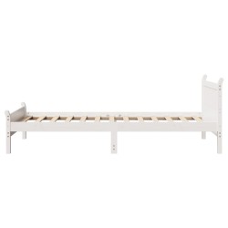 Cadre de lit sans matelas blanc 90x190 cm bois de pin massif 