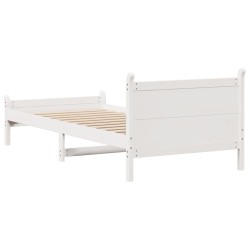 Cadre de lit sans matelas blanc 90x190 cm bois de pin massif 