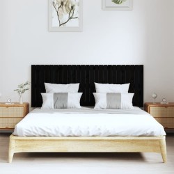 Tête de lit murale Noir 159,5x3x60 cm Bois massif de pin 