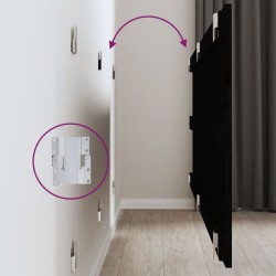 Tête de lit murale Noir 159,5x3x60 cm Bois massif de pin 