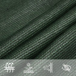 Voile d'ombrage 160 g/m² Vert foncé 3x3x4,2 m PEHD 
