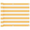 Écran de balcon Blanc et jaune 75x300 cm Tissu Oxford 