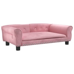 Lit pour chien rose 95x55x30 cm velours 