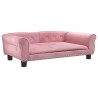 Lit pour chien rose 95x55x30 cm velours 