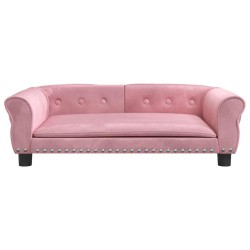 Lit pour chien rose 95x55x30 cm velours 