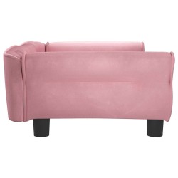 Lit pour chien rose 95x55x30 cm velours 