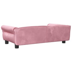 Lit pour chien rose 95x55x30 cm velours 