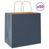 Sacs en papier 50 pcs avec poignées bleu 26x17x25 cm 