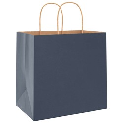 Sacs en papier 50 pcs avec poignées bleu 26x17x25 cm 