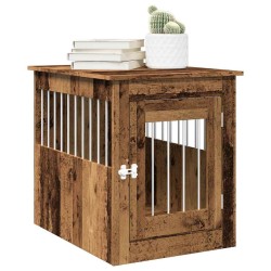 Meuble de cage chiens vieux bois 55x75x65 cm bois d'ingénierie 