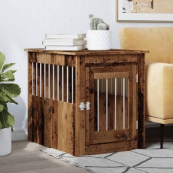 Meuble de cage chiens vieux bois 55x75x65 cm bois d'ingénierie 