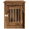 Meuble de cage chiens vieux bois 55x75x65 cm bois d'ingénierie 