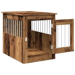 Meuble de cage chiens vieux bois 55x75x65 cm bois d'ingénierie 