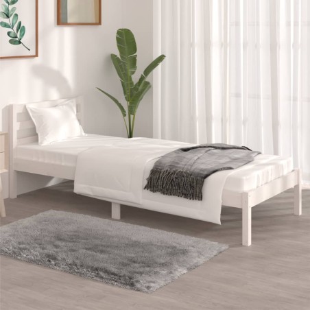 Cadre de lit sans matelas 75x190 cm blanc 